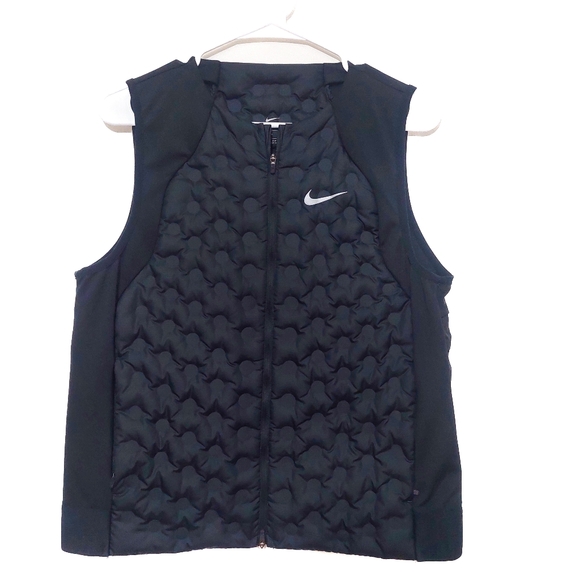 Nike Jackets & Blazers - Nike Aeroloft Running Vest Black Quilted Down Sport Workout Warm M Women Cute